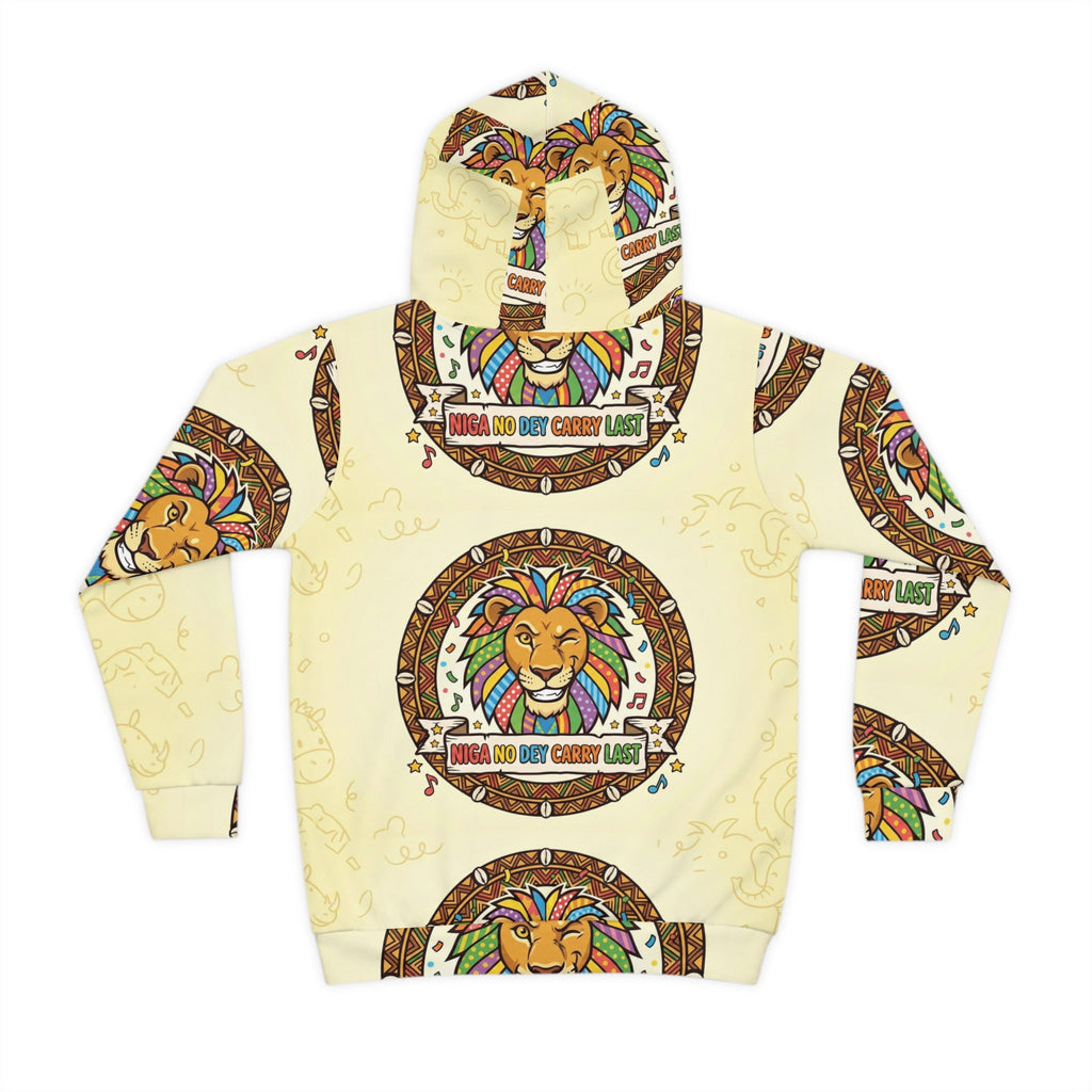 Kids Lion Hoodie — 'Unga No Get Crowe Last' All-Over Print