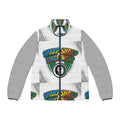 Puffer Jacket — Sharp Streetwear Logo All-Over Print