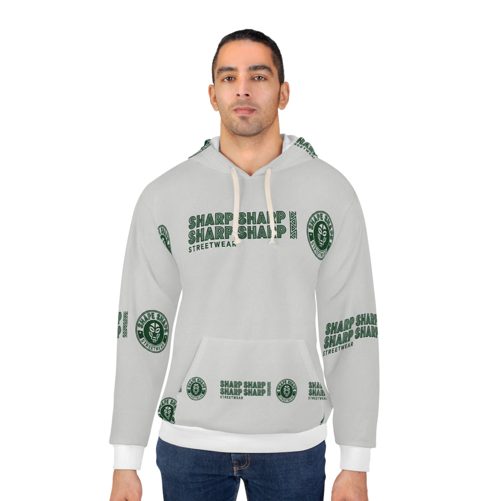 Sharp Streetwear Hoodie — All-Over Logo Pullover