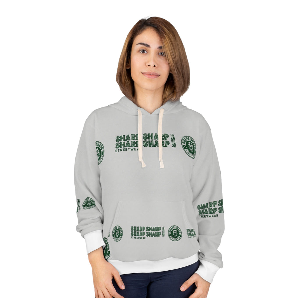 Sharp Streetwear Hoodie — All-Over Logo Pullover