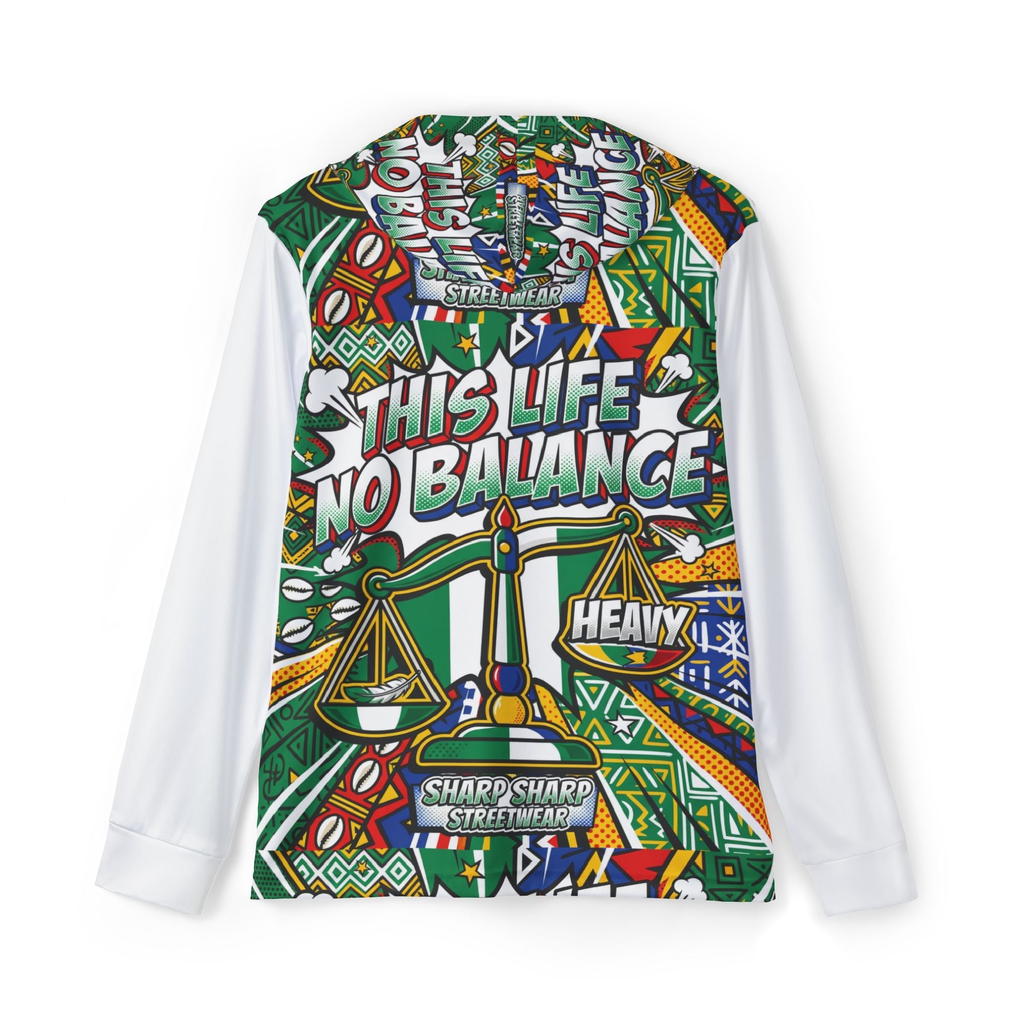 Hoodie — "This Life No Balance" Graphic Warmup Hoodie