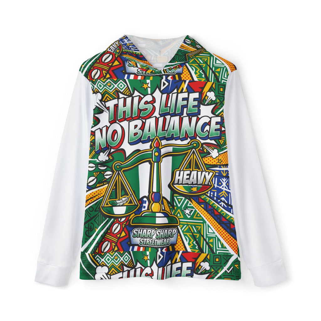 Hoodie — "This Life No Balance" Graphic Warmup Hoodie