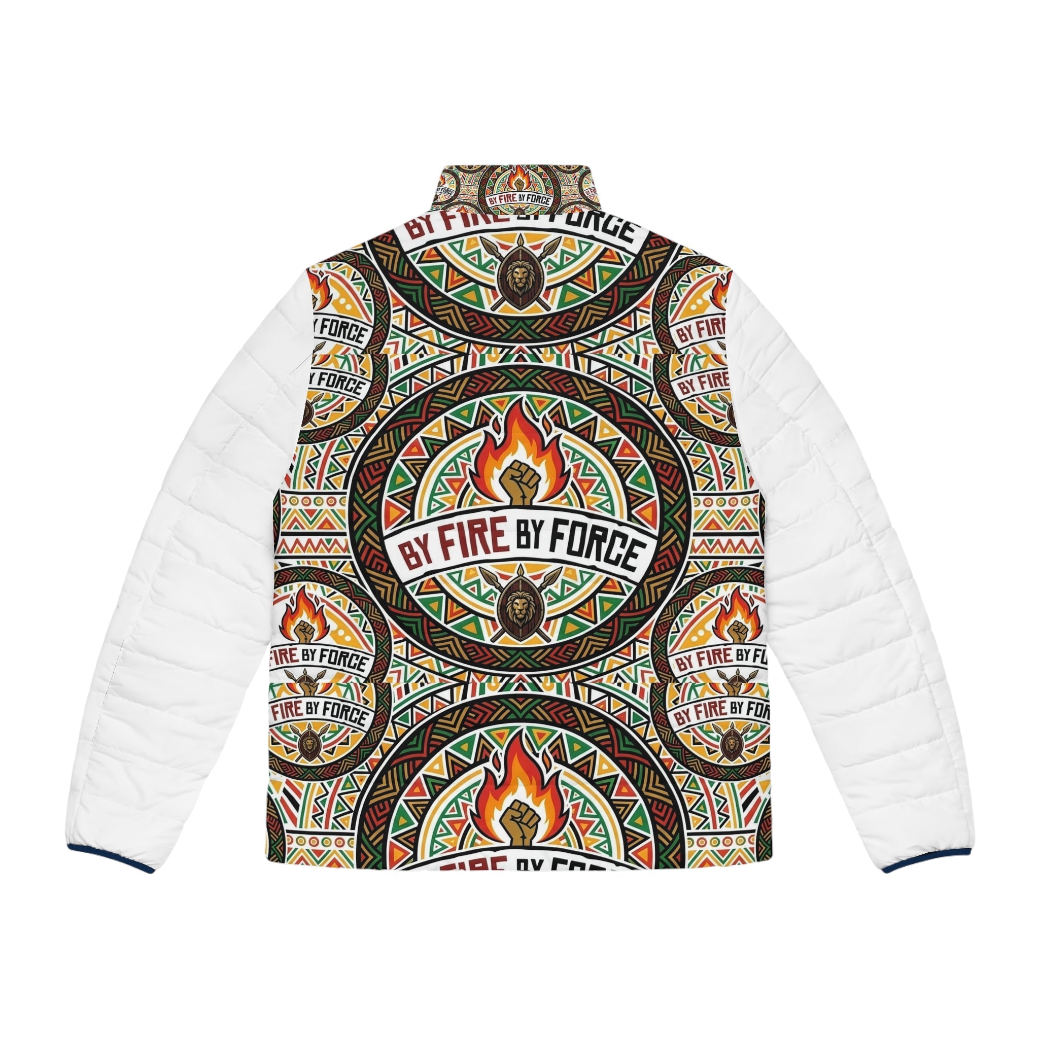 Fire By Force Tribal Mandala Puffer Jacket — Men's Quilted Outerwear