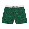 Men's Green Geometric Swim Shorts – Tribal Triangle Print