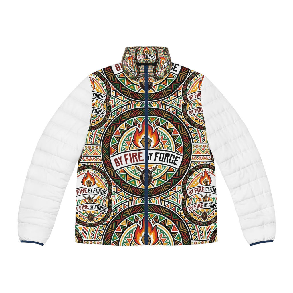 Fire By Force Tribal Mandala Puffer Jacket — Men's Quilted Outerwear