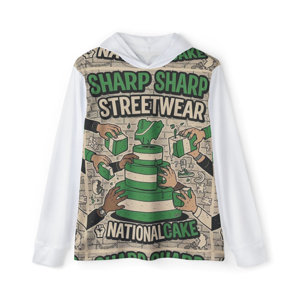 Streetwear Cake Graphic Hoodie — "Sharp Streetwear National Cake" Men's Warmup Hoodie