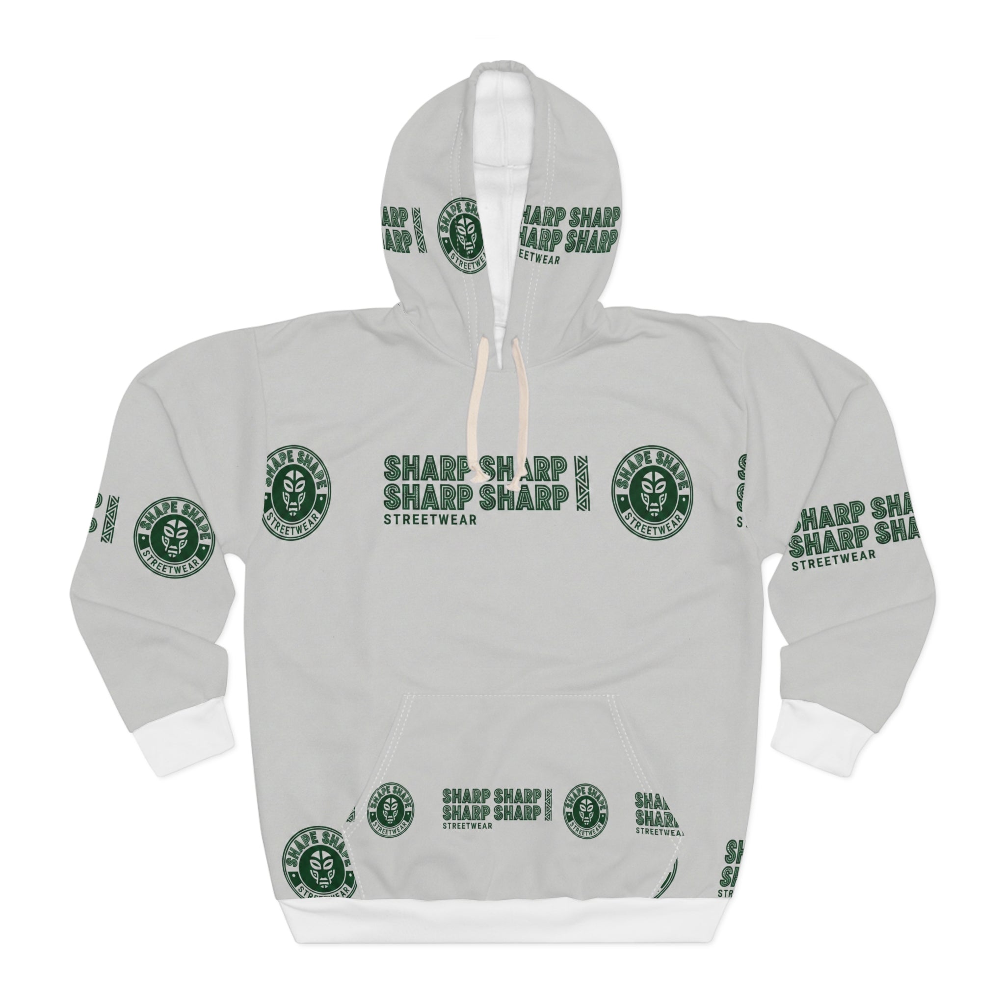 Sharp Streetwear Hoodie — All-Over Logo Pullover