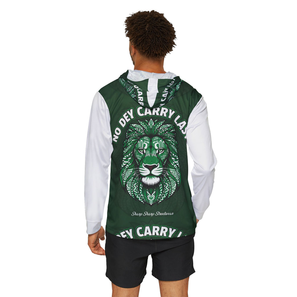Lion Graphic Hoodie — "No Dey Carry Last" Motivational Sports Hoodie