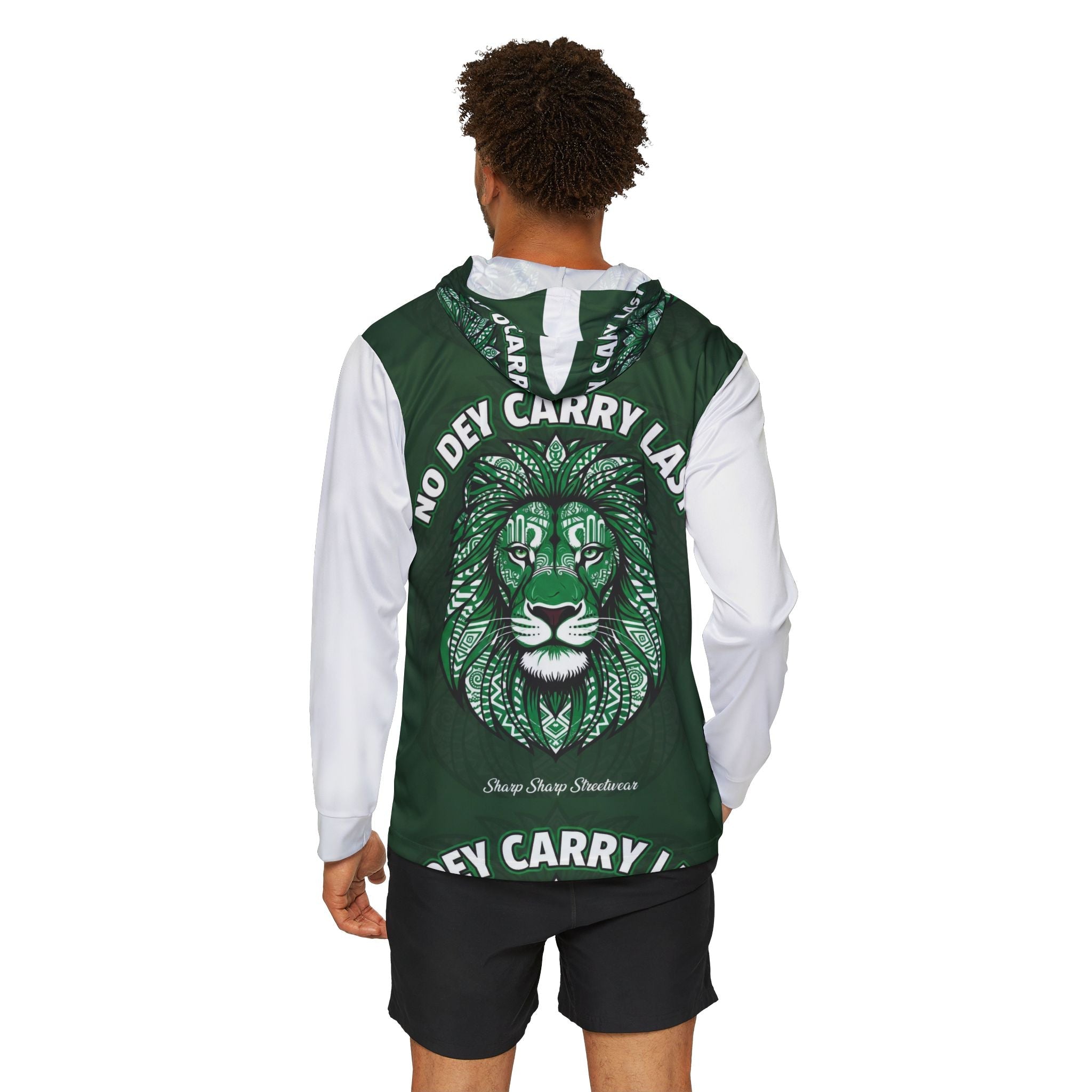 Lion Graphic Hoodie — "No Dey Carry Last" Motivational Sports Hoodie