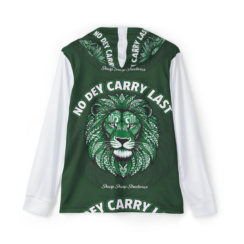 Lion Graphic Hoodie — "No Dey Carry Last" Motivational Sports Hoodie