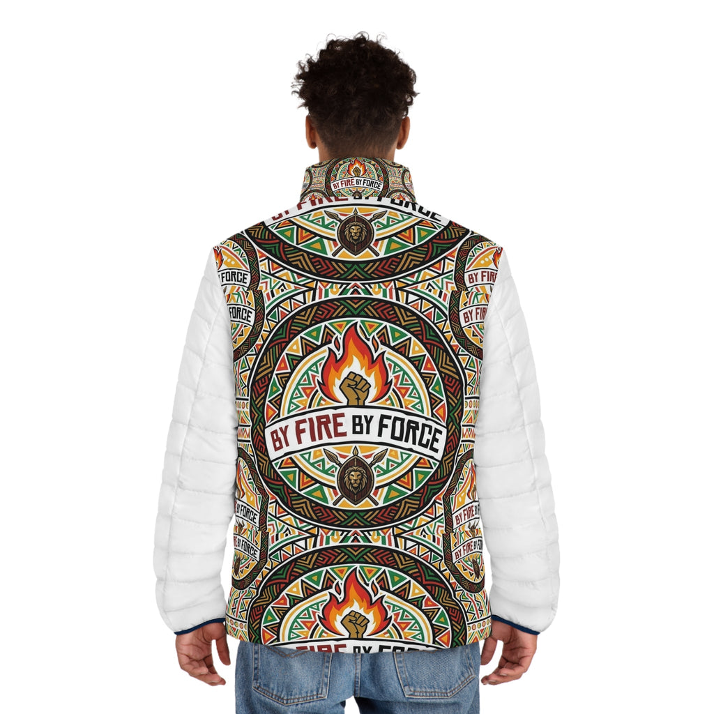 Fire By Force Tribal Mandala Puffer Jacket — Men's Quilted Outerwear