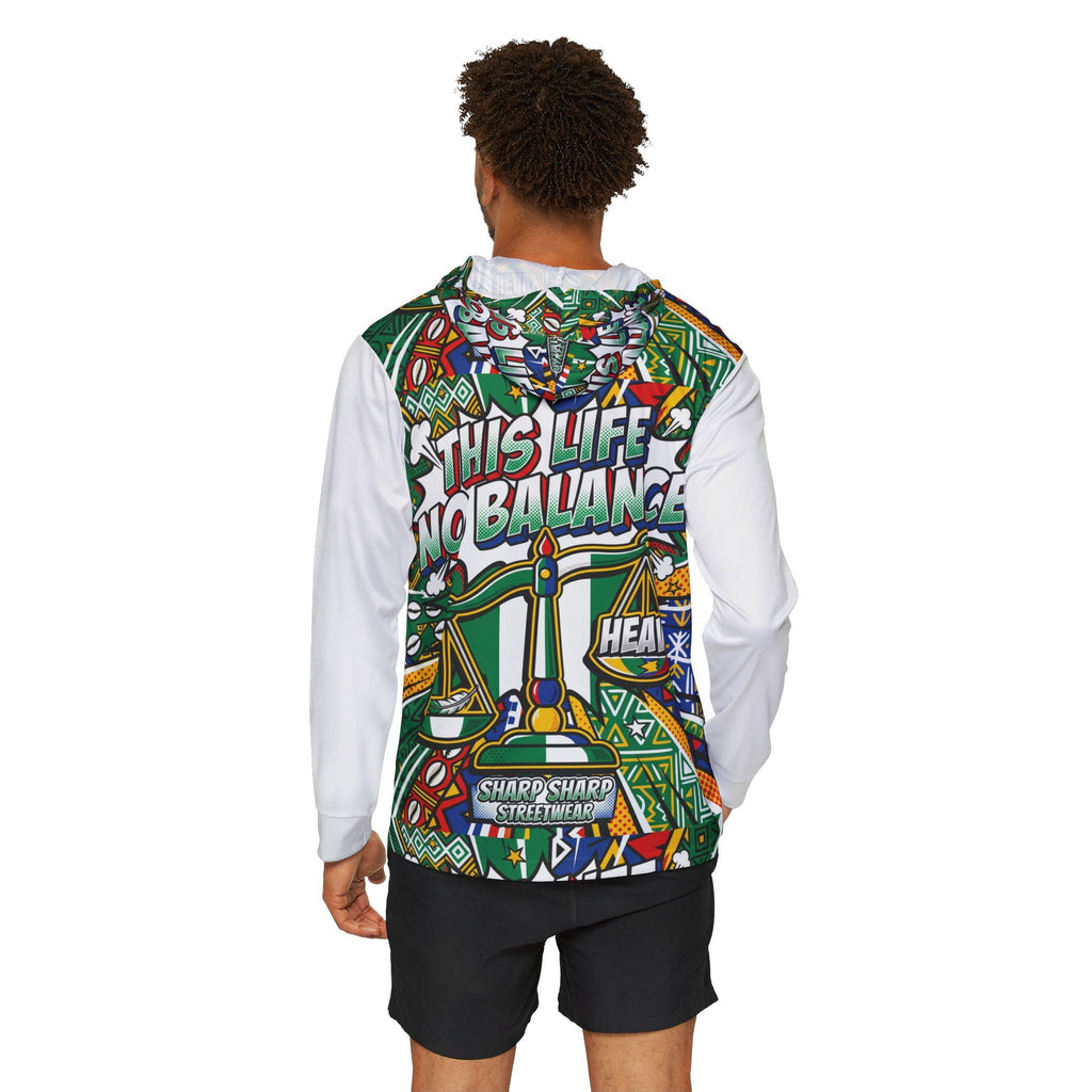Hoodie — "This Life No Balance" Graphic Warmup Hoodie