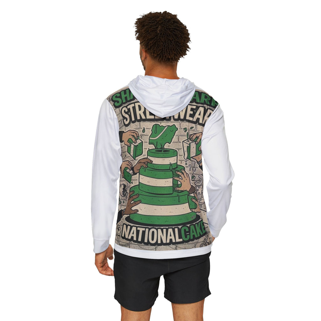 Streetwear Cake Graphic Hoodie — "Sharp Streetwear National Cake" Men's Warmup Hoodie