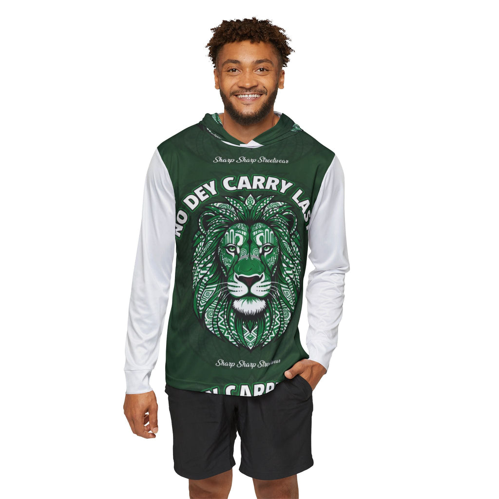 Lion Graphic Hoodie — "No Dey Carry Last" Motivational Sports Hoodie