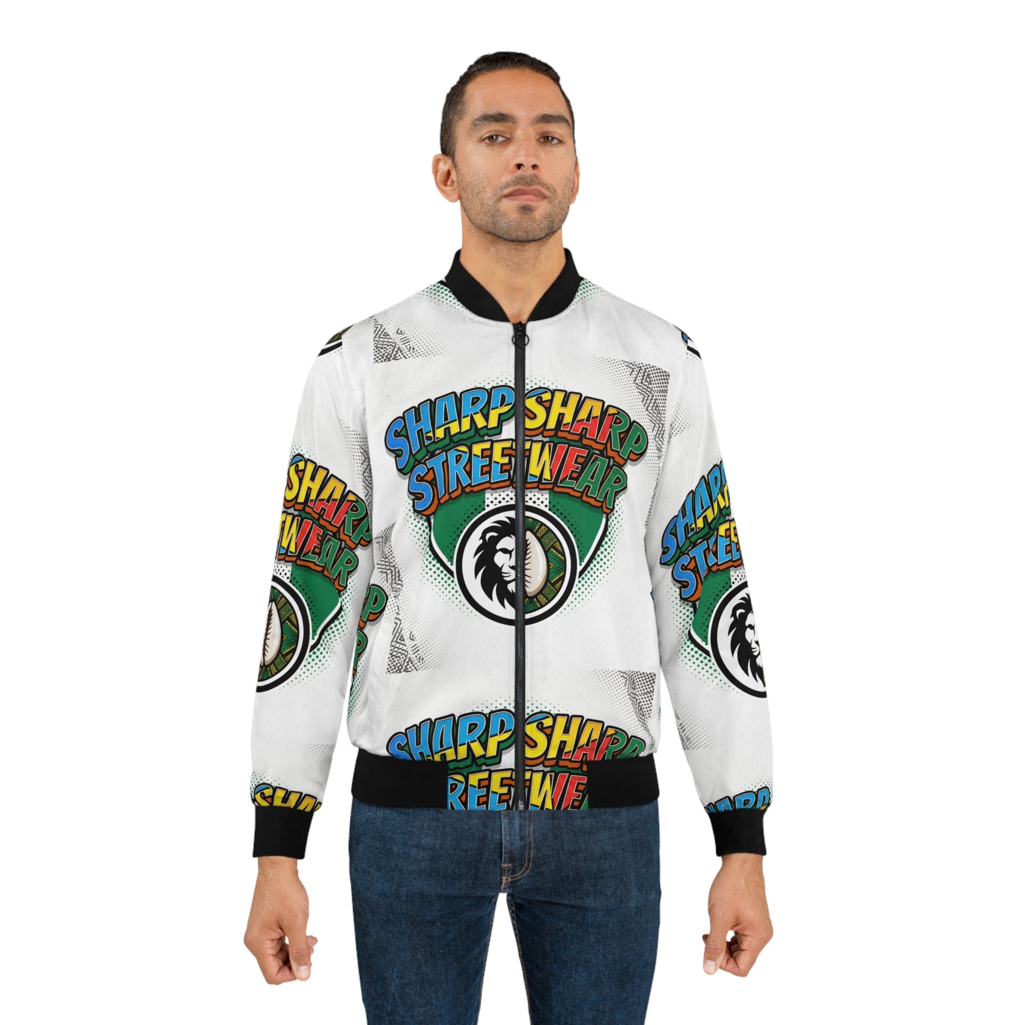 Sharp Streetwear Bomber Jacket — Graphic Logo Men’s Bomber